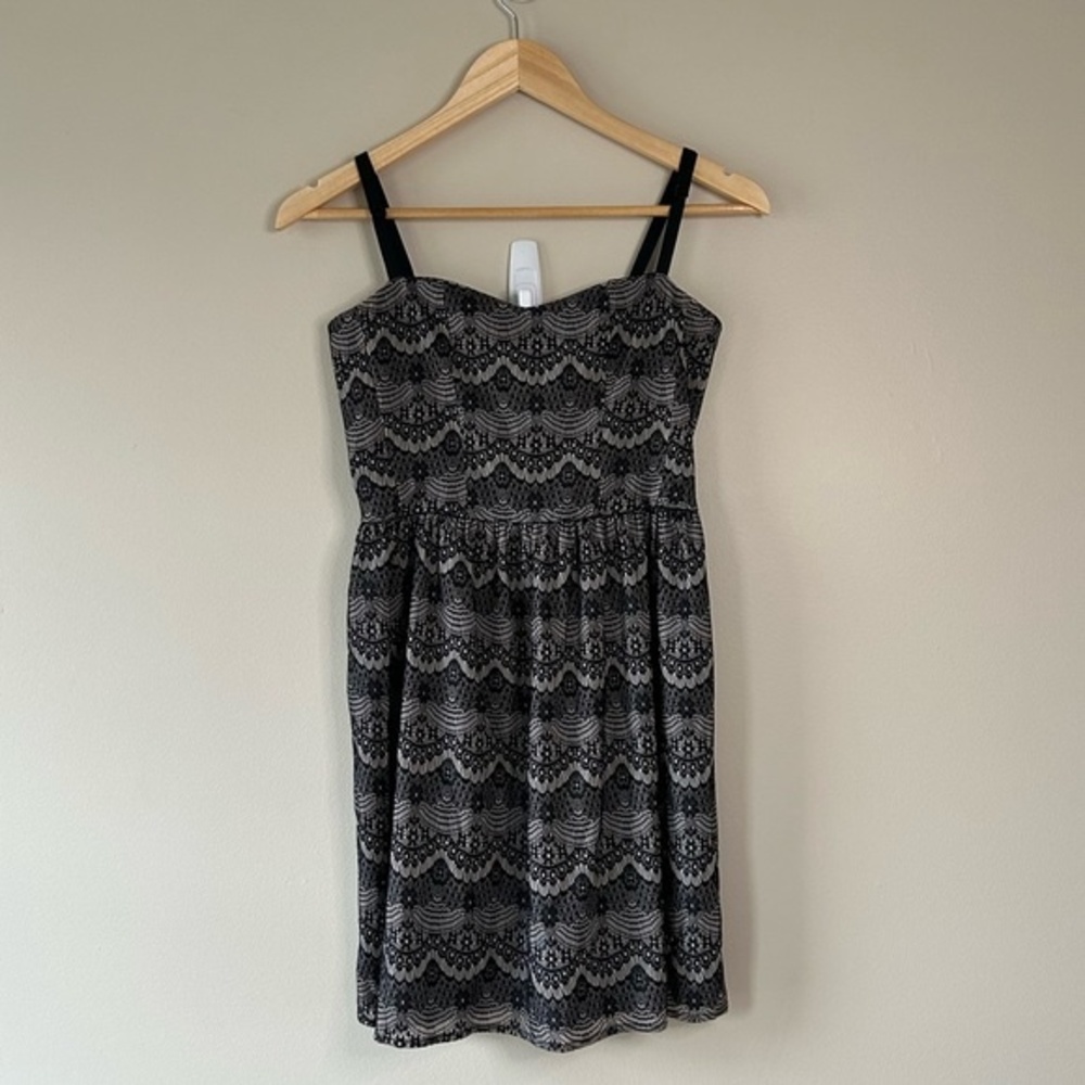 Aqua Black Lace Overlay Cocktail Mini Dress Size Small